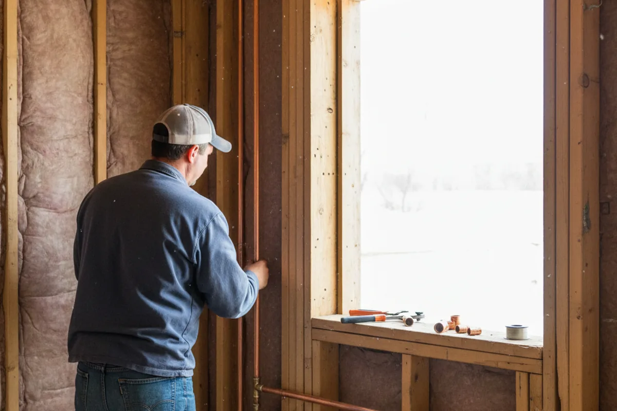 Licensed plumber running new copper supply lines in a Paeonian Springs home